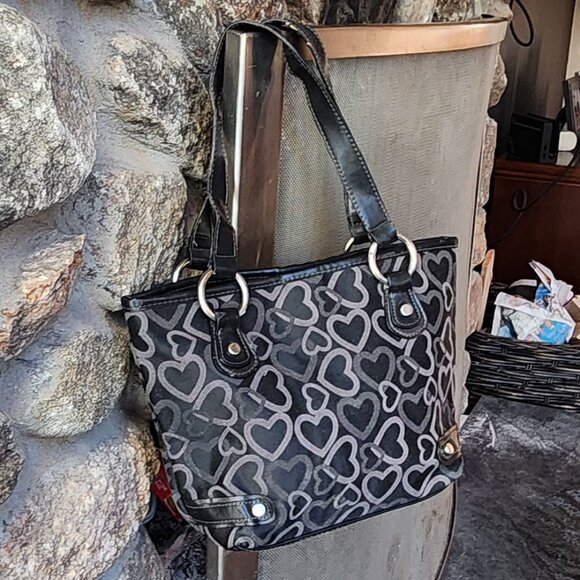 Target Black Vinyl Hearts Mini Tote Bag - Picture 11 of 15